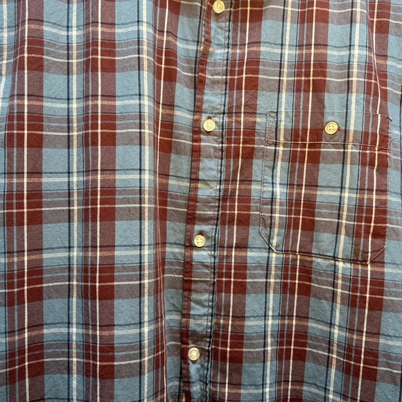 Men's Blue and Red Plaid Shirt - Picture 2 of 3